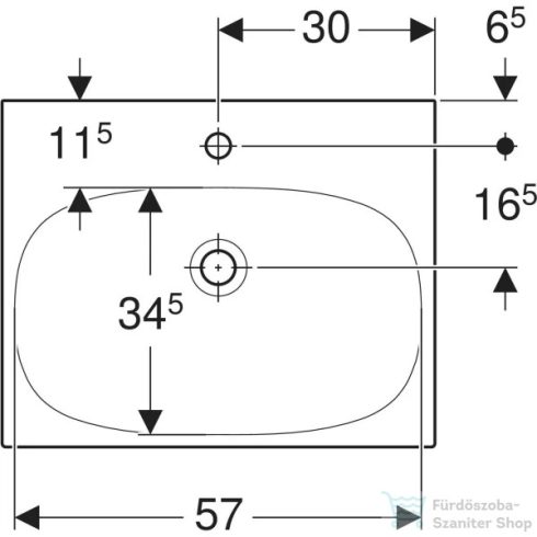 Geberit ACANTO 60x48 cm-es mosdó szelepfedéllel,fehér 500.629.01.2