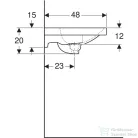 Geberit ACANTO 60x48 cm-es mosdó szelepfedéllel,fehér 500.629.01.2