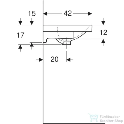 Geberit ACANTO 60x42 cm-es mosdó,fehér 500.631.01.2