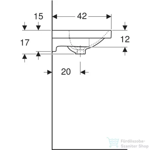 Geberit ACANTO 75x42 cm-es mosdó,fehér 500.632.01.2