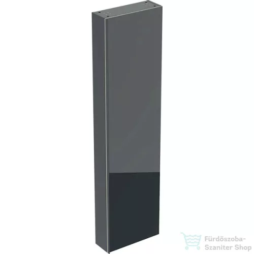 Geberit ACANTO 45x17,4x173 cm-es 1 ajtós magas szekrény,matt fekete/fekete fényes üveg 500.637.16.1