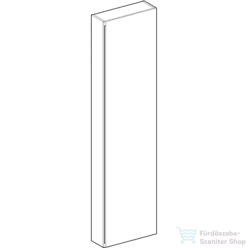Geberit ACANTO 45x17,4x173 cm-es 1 ajtós magas szekrény,matt fekete/fekete fényes üveg 500.637.16.1