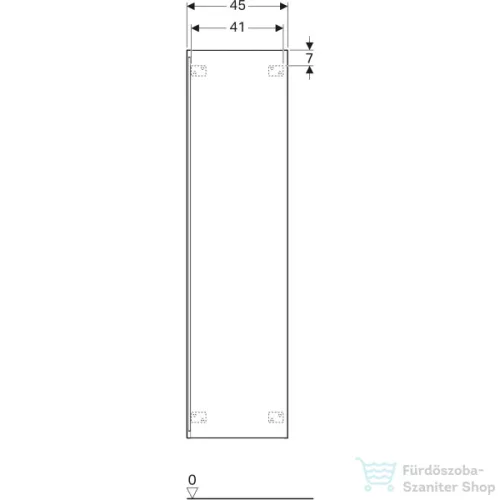 Geberit ACANTO 45x17,4x173 cm-es 1 ajtós magas szekrény,matt fekete/fekete fényes üveg 500.637.16.1