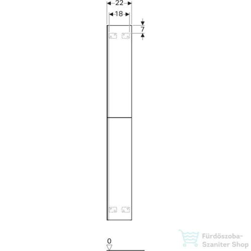Geberit ACANTO 22x47,6x173 cm-es 2 fiókos magas szekrény,2 rekesszel,matt homokszürke/homokszürke fényes üveg 500.638.JL.2
