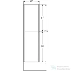 Geberit ACANTO 22x47,6x173 cm-es 2 fiókos magas szekrény,2 rekesszel,matt homokszürke/homokszürke fényes üveg 500.638.JL.2