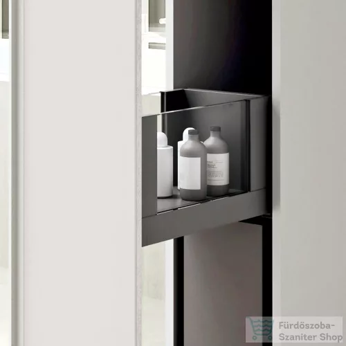 Geberit ACANTO 22x47,6x173 cm-es 2 fiókos magas szekrény,2 rekesszel,matt homokszürke/homokszürke fényes üveg 500.638.JL.2