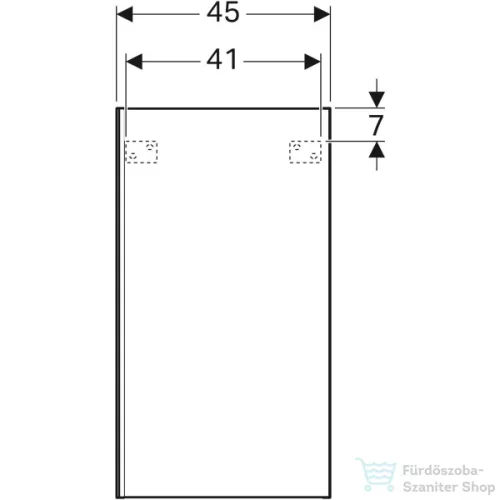 Geberit ACANTO 45x17,4x82 cm-es 1 ajtós fali szekrény belső tükörrel,fényes fehér/üveg 500.639.01.2