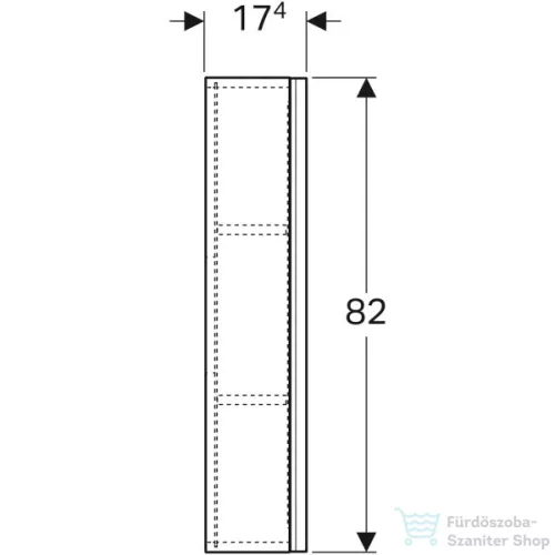 Geberit ACANTO 45x17,4x82 cm-es 1 ajtós fali szekrény belső tükörrel,fényes fehér/üveg 500.639.01.2
