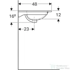 Geberit ACANTO 75x48 cm-es beépíthető mosdó,fehér 500.641.01.2