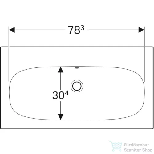 Geberit ACANTO 90x48 cm-es beépíthető mosdó csaplyuk nélkül,fehér 500.643.01.2