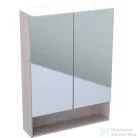 Geberit ACANTO 59,5x83 cm-es kétajtós tükrös szekrény LED-világítással,fakó tölgy 500.644.00.2