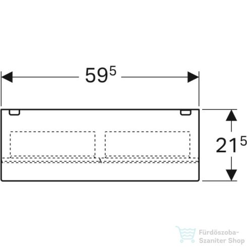 Geberit ACANTO 59,5x83 cm-es kétajtós tükrös szekrény LED-világítással,fakó tölgy 500.644.00.2