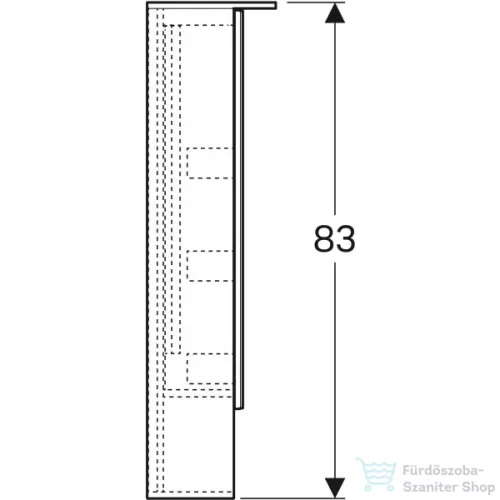 Geberit ACANTO 59,5x83 cm-es kétajtós tükrös szekrény LED-világítással,fakó tölgy 500.644.00.2