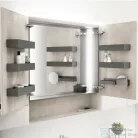 Geberit ACANTO 75x83 cm-es kétajtós tükrös szekrény LED-világítással,fakó tölgy 500.645.00.2