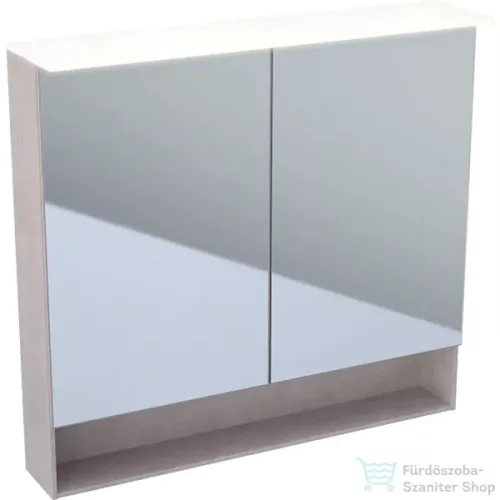 Geberit ACANTO 90x83 cm-es kétajtós tükrös szekrény LED-világítással,fakó tölgy 500.646.00.2
