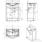 AQUALINE KERAMIA FRESH mosdótartó szekrény, 60,5x74x34cm fehér 50064A