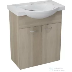   AQUALINE KERAMIA FRESH mosdótartó szekrény, 60,5x74x34cm, platina tölgy 50065
