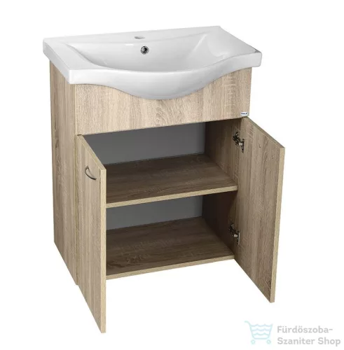 AQUALINE KERAMIA FRESH mosdótartó szekrény, 60,5x74x34cm, platina tölgy 50065