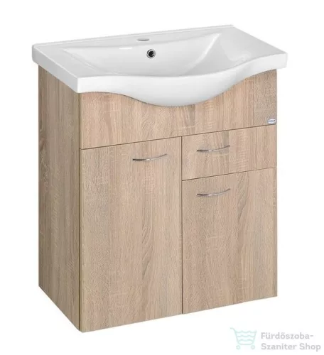 AQUALINE KERAMIA FRESH mosdótartó szekrény, 60,5x74x34cm, platina tölgy 50066
