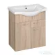AQUALINE KERAMIA FRESH mosdótartó szekrény, 60,5x74x34cm, platina tölgy 50066