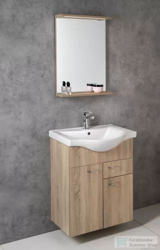 AQUALINE KERAMIA FRESH mosdótartó szekrény, 60,5x74x34cm, platina tölgy 50066