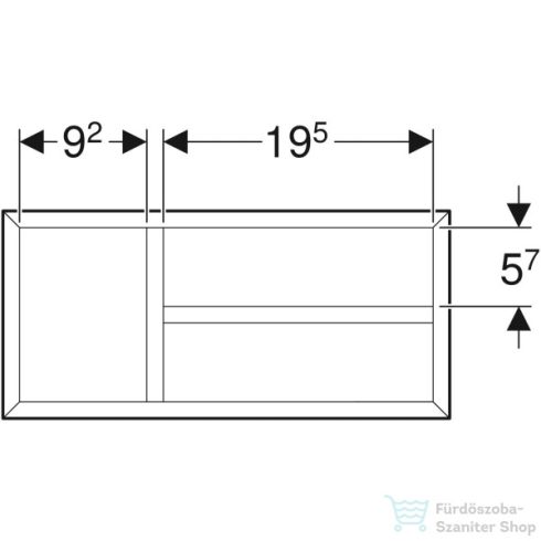 Geberit SMYLE SQUARE T elosztású fiókrendező felső fiókhoz,láva 500.678.00.1