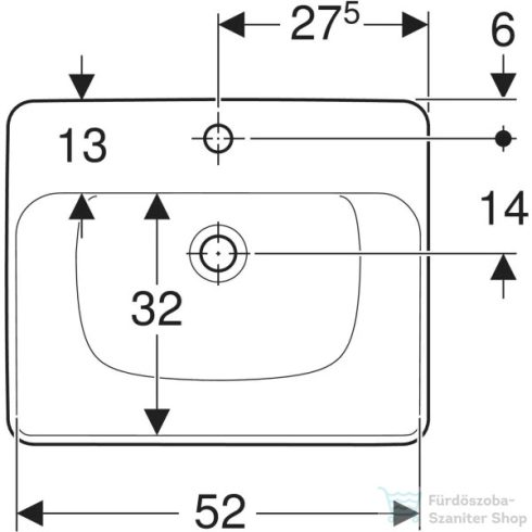 Geberit VARIFORM 55x45 cm-es félig beépíthető mosdó,fehér 500.681.01.1