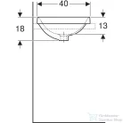 Geberit VARIFORM 40 cm-es beépíthető mosdó csaplyuk nélkül,alul mázas,fehér 500.701.01.2