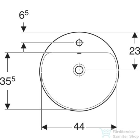 Geberit VARIFORM 48 cm-es beépíthető mosdó,alul mázas,fehér 500.705.01.2