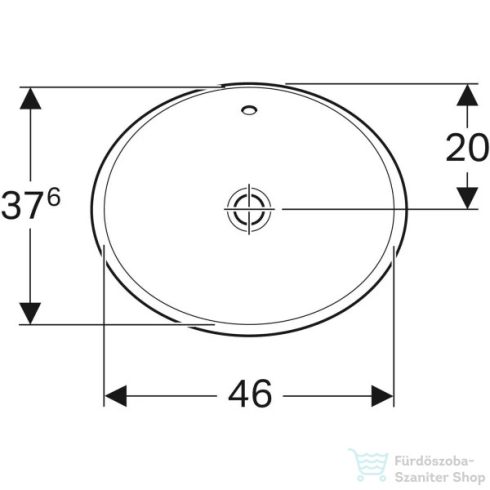 Geberit VARIFORM 50x40 cm-es beépíthető mosdó csaplyuk nélkül,fehér 500.708.01.2