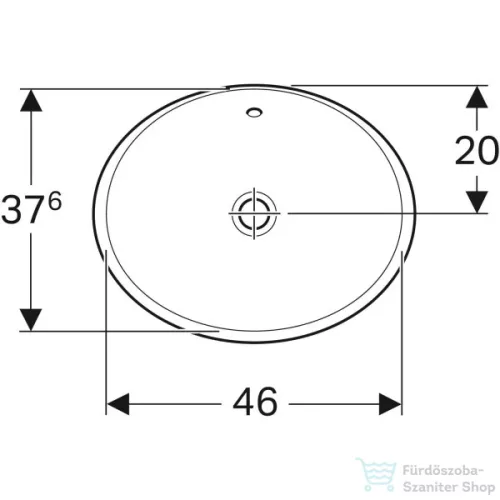 Geberit VARIFORM 50x40 cm-es beépíthető mosdó csaplyuk nélkül,alul mázas,fehér 500.709.01.2