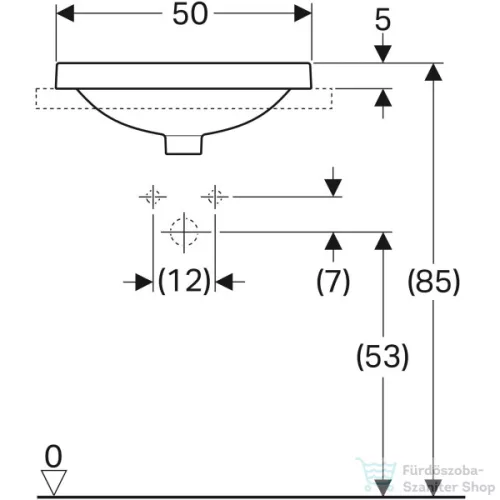 Geberit VARIFORM 50x45 cm-es beépíthető mosdó,fehér 500.712.01.2