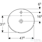 Geberit VARIFORM 50x45 cm-es beépíthető mosdó,alul mázas,fehér 500.713.01.2