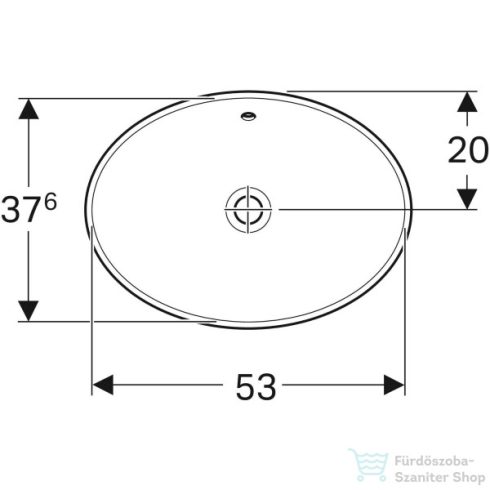 Geberit VARIFORM 55x40 cm-es beépíthető mosdó csaplyuk nélkül,alul mázas,fehér 500.717.01.2