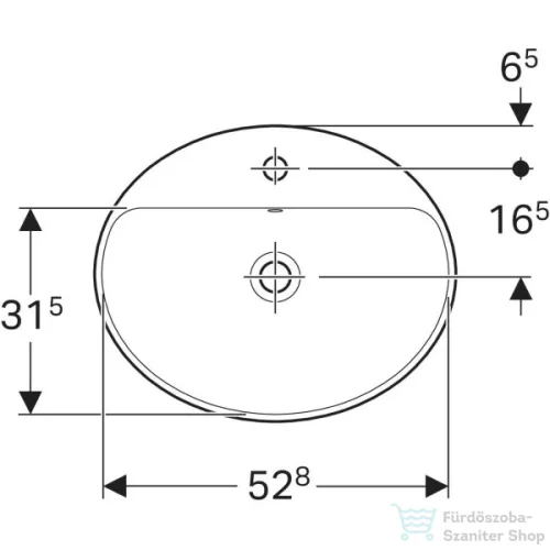 Geberit VARIFORM 55x45 cm-es beépíthető mosdó,fehér 500.720.01.2