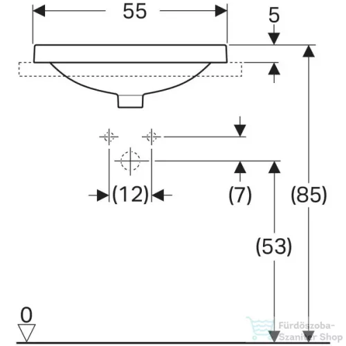 Geberit VARIFORM 55x45 cm-es beépíthető mosdó,fehér 500.720.01.2