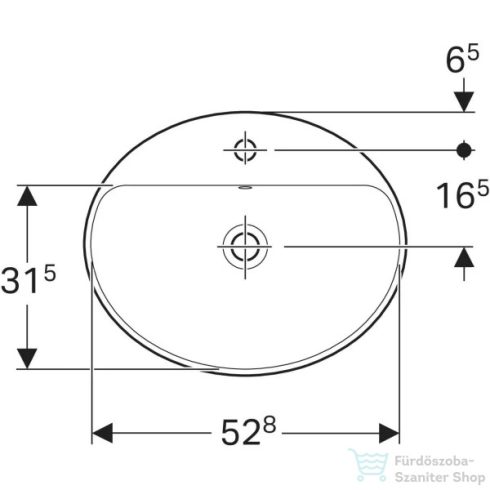 Geberit VARIFORM 55x45 cm-es beépíthető mosdó,alul mázas,fehér 500.721.01.2