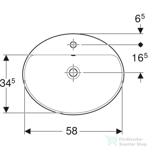Geberit VARIFORM 60x48 cm-es beépíthető mosdó,fehér 500.724.01.2