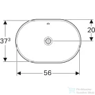 Geberit VARIFORM 60x40 cm-es beépíthető mosdó csaplyuk nélkül,alul mázas,fehér 500.729.01.2