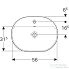 Geberit VARIFORM 60x45 cm-es beépíthető mosdó,alul mázas,fehér 500.733.01.2