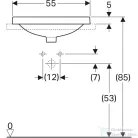 Geberit VARIFORM 55x40 cm-es beépíthető mosdó csaplyuk nélkül,fehér 500.736.01.2