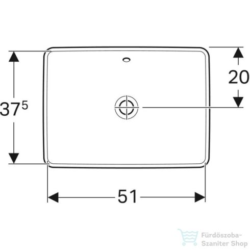 Geberit VARIFORM 55x40 cm-es beépíthető mosdó csaplyuk nélkül,alul mázas,fehér 500.737.01.2