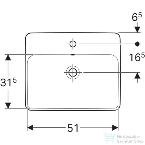 Geberit VARIFORM 55x45 cm-es beépíthető mosdó,fehér 500.740.01.2