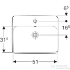 Geberit VARIFORM 55x45 cm-es beépíthető mosdó,alul mázas,fehér 500.741.01.2