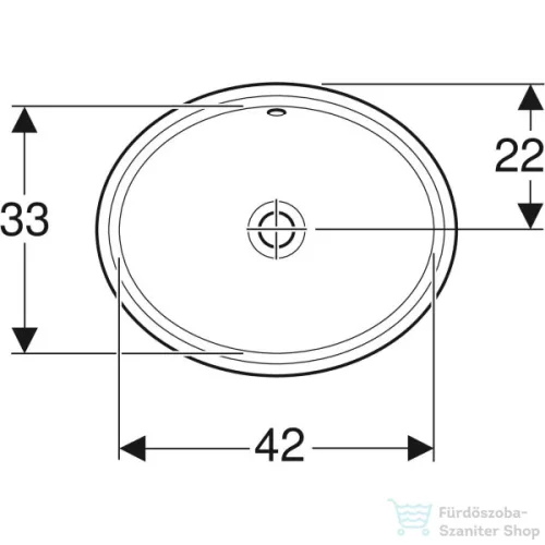 Geberit VARIFORM 49,5x42 cm-es alulról beépíthető mosdó csaplyuk nélkül,alul mázas,fehér 500.749.01.2