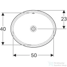 Geberit VARIFORM 56x46 cm-es alulról beépíthető mosdó csaplyuk nélkül,alul mázas,fehér 500.753.01.2