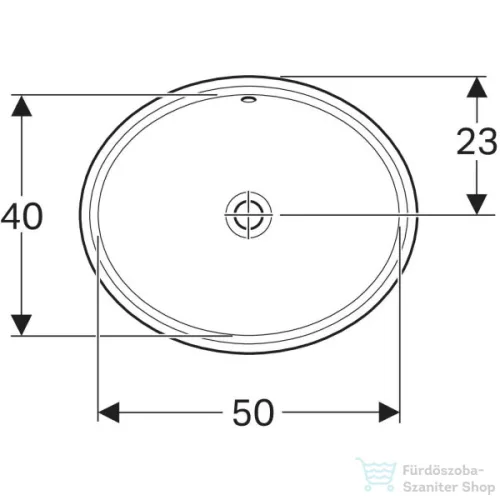 Geberit VARIFORM 56x46 cm-es alulról beépíthető mosdó csaplyuk nélkül,alul mázas,fehér 500.753.01.2