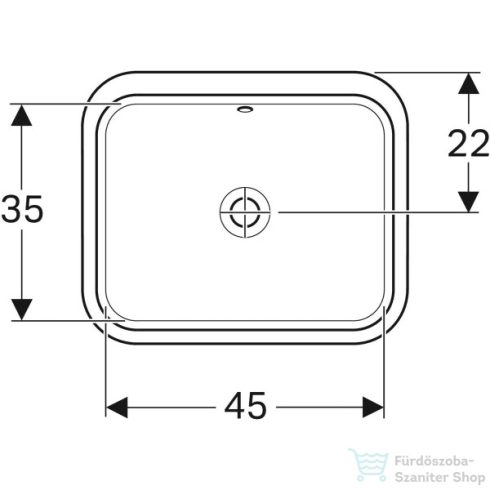 Geberit VARIFORM 53x44 cm-es alulról beépíthető mosdó csaplyuk nélkül,fehér 500.760.01.2