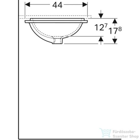 Geberit VARIFORM 53x44 cm-es alulról beépíthető mosdó csaplyuk nélkül,fehér 500.760.01.2