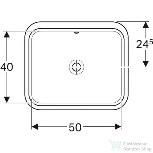Geberit VARIFORM 58x49 cm-es alulról beépíthető mosdó csaplyuk nélkül,fehér 500.764.01.2